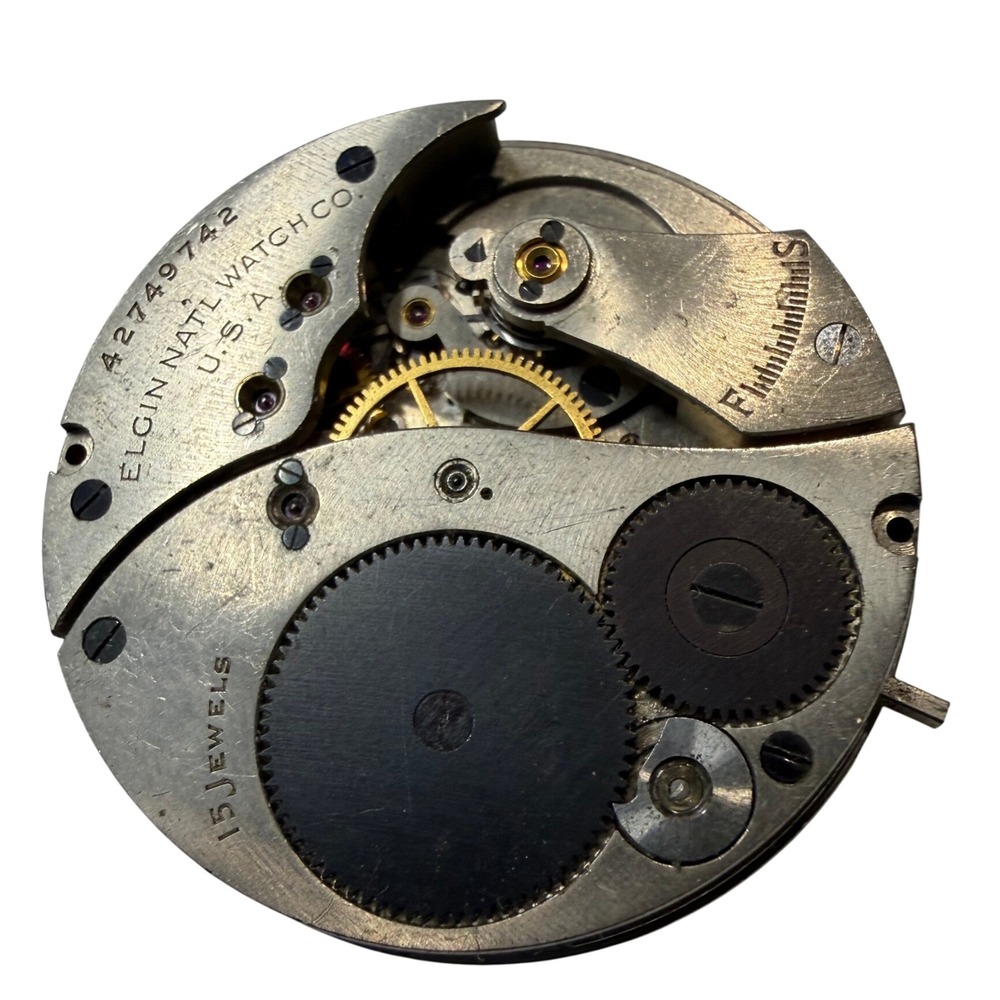 Vintage Elgin Natl Watch Co 15 Jewels Pocket Watch Movement 42749742